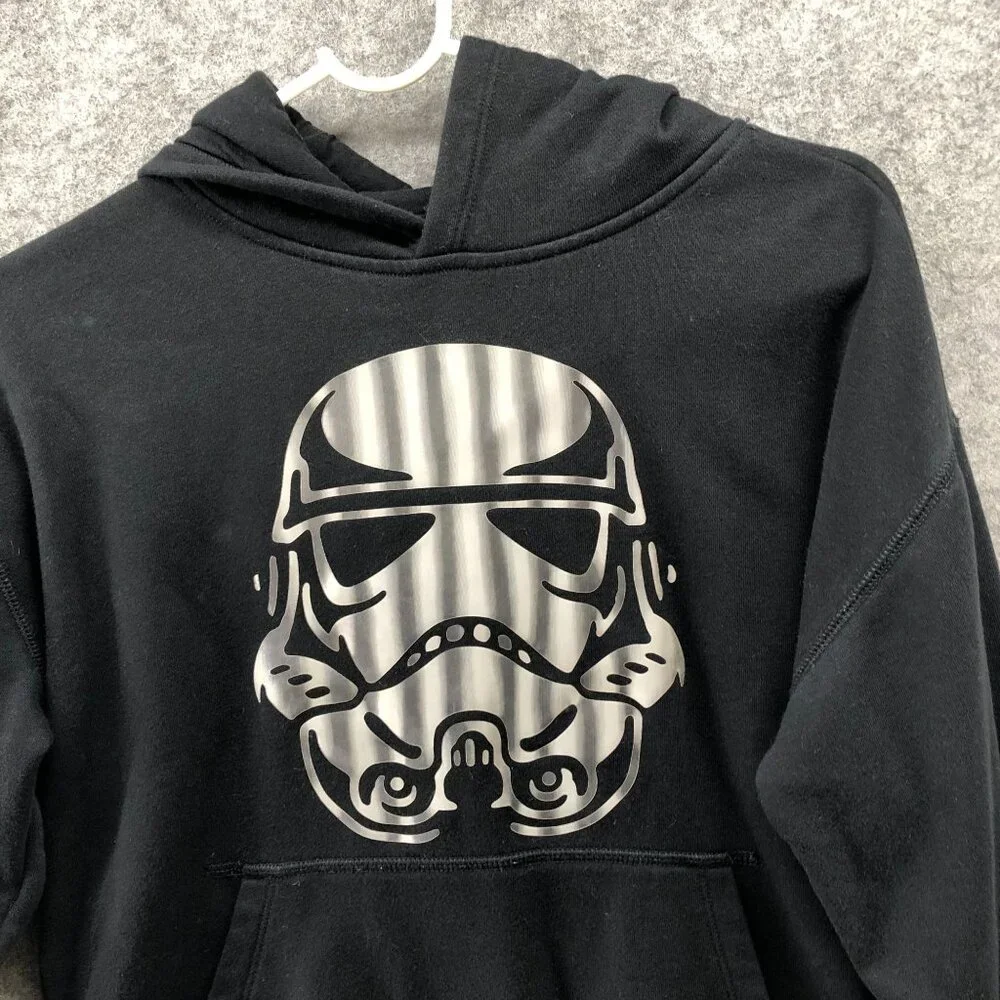 Gap Boys XL (12) Star Wars Hoodie Sweatshirt Black Pullover‎ Fleece